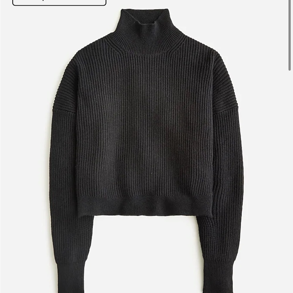 NWT JCREW WOMENS RIBBED TURTLENECK SWEATER IN STRETCH YARN BLACK MEDIUM